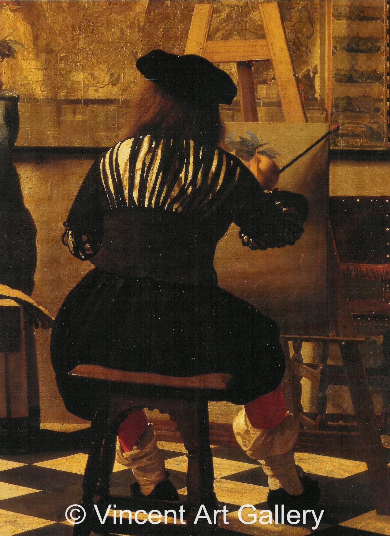 A1047, VERMEER, The Artist's Studio (The Art of Painting) detail 1